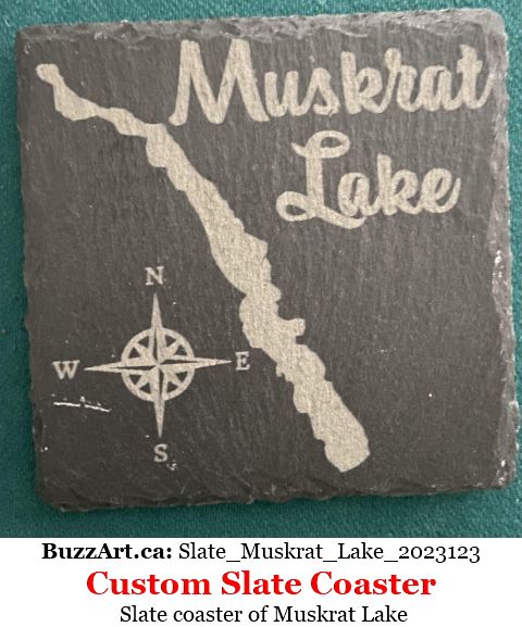 Slate coaster of Muskrat Lake